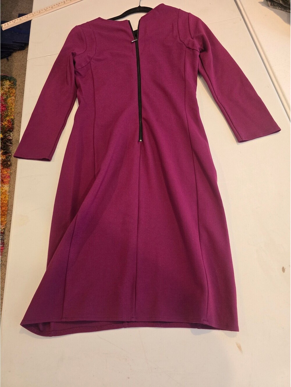 Kobi Halperin Purple Midi Dress with Back Zipper Size 8